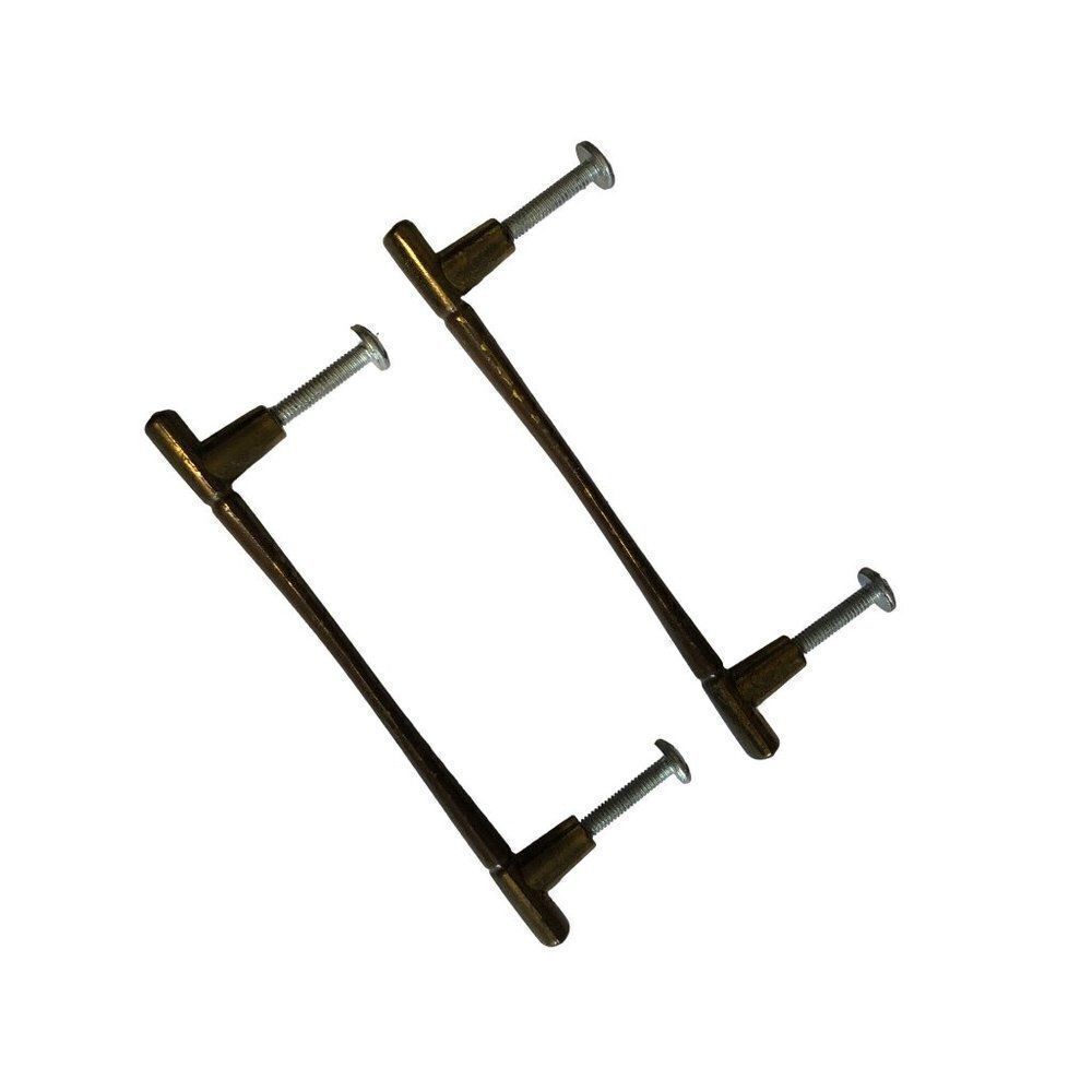 Set of 2 Vintage Cabinet Handle Drawer Pull Solid Brass Hardware